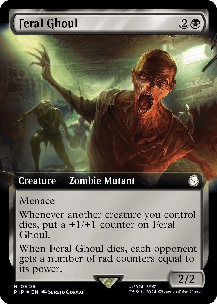 Feral Ghoul (Extended Art) (Surge Foil) (909) (Universes Beyond: Fallout)