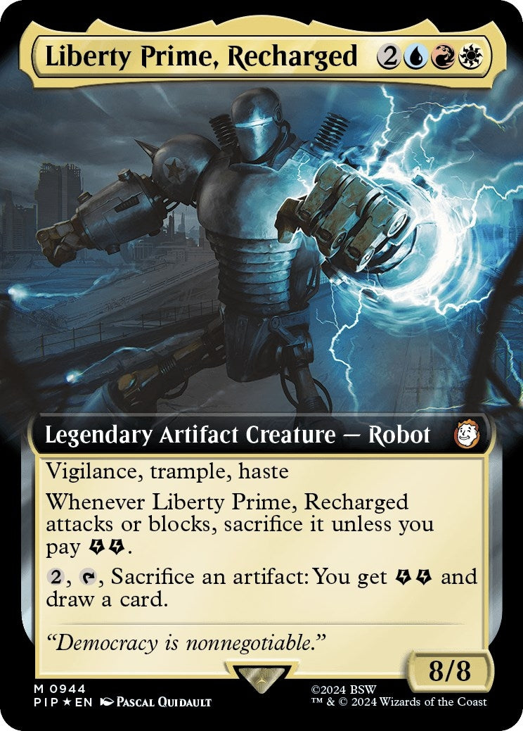 Liberty Prime, Recharged (Extended Art) (Surge Foil) (944) (Universes Beyond: Fallout)