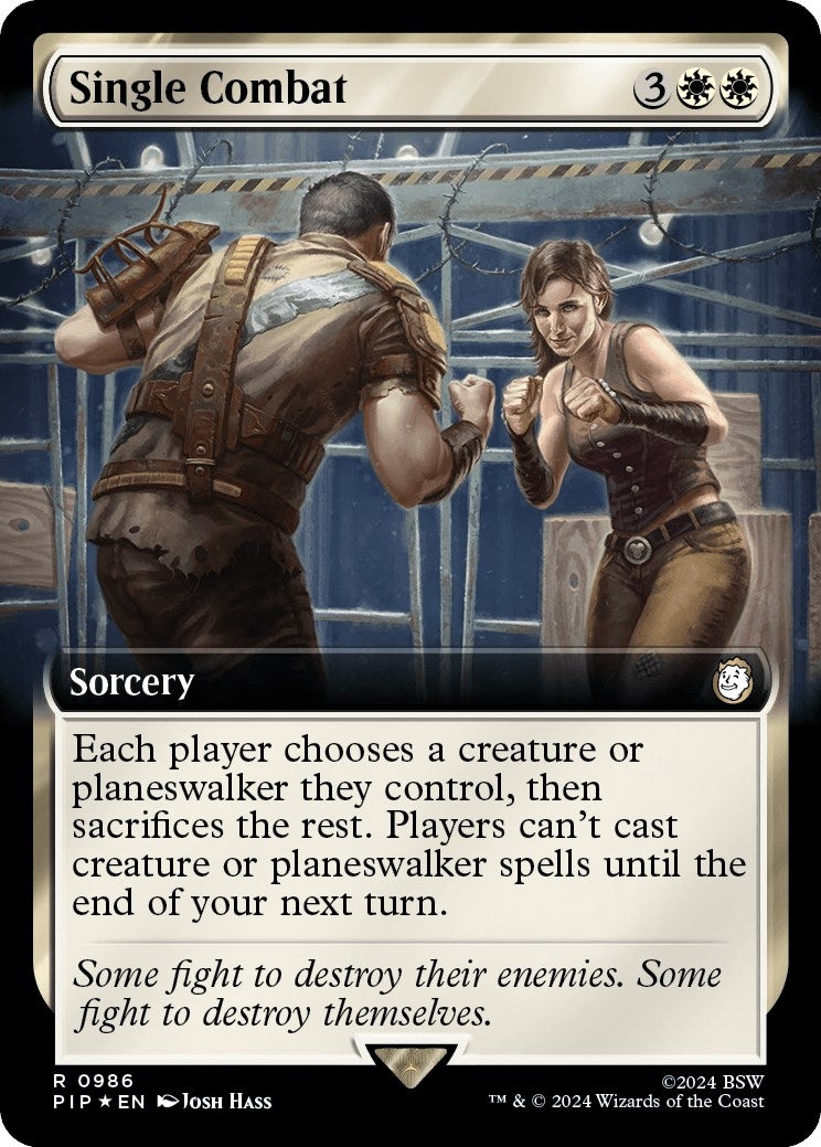 Single Combat (Extended Art) (Surge Foil) (986) (Universes Beyond: Fallout)