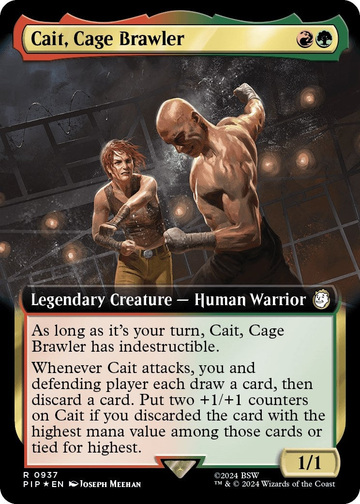 Cait, Cage Brawler (Extended Art) (Surge Foil) (937) (Universes Beyond: Fallout)