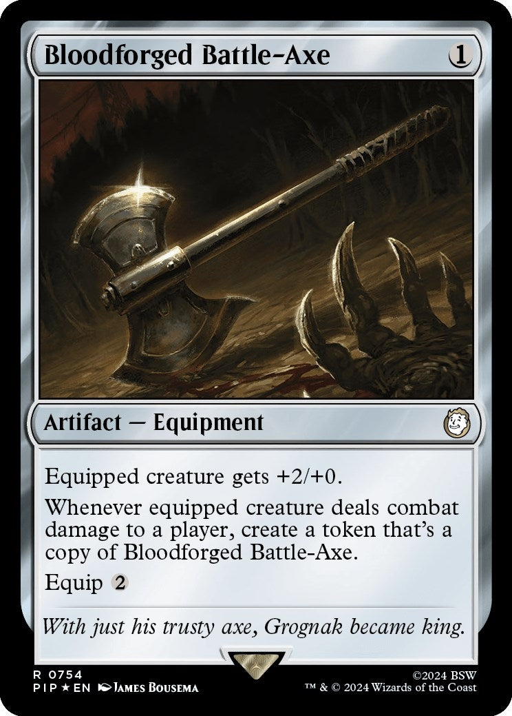 Bloodforged Battle-Axe (Surge Foil) (754) (Universes Beyond: Fallout)