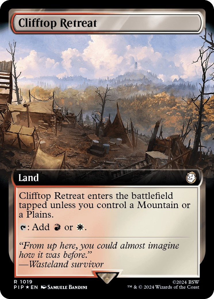 Clifftop Retreat (Extended Art) (Surge Foil) (1019) (Universes Beyond: Fallout)