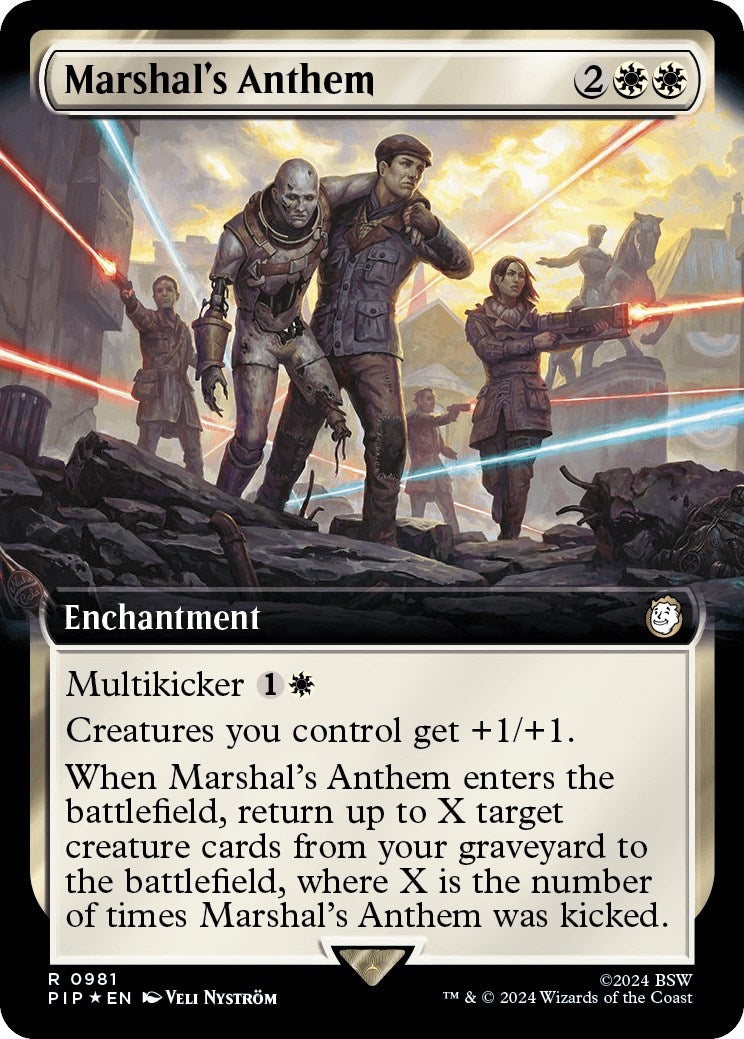 Marshal's Anthem (Extended Art) (Surge Foil) (981) (Universes Beyond: Fallout)
