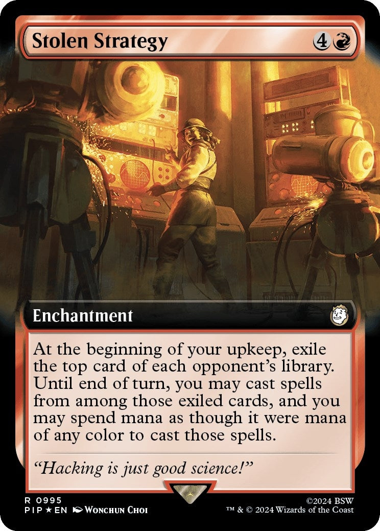 Stolen Strategy (Extended Art) (Surge Foil) (995) (Universes Beyond: Fallout)