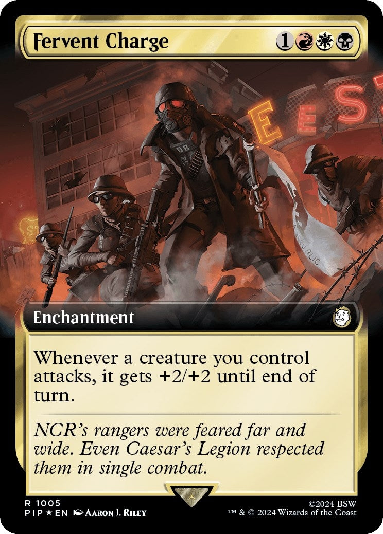 Fervent Charge (Extended Art) (Surge Foil) (1005) (Universes Beyond: Fallout)