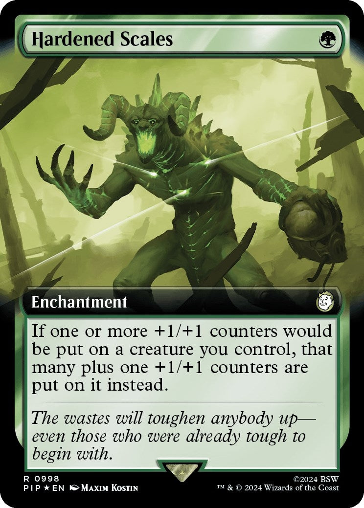 Hardened Scales (Extended Art) (Surge Foil) (998) (Universes Beyond: Fallout)