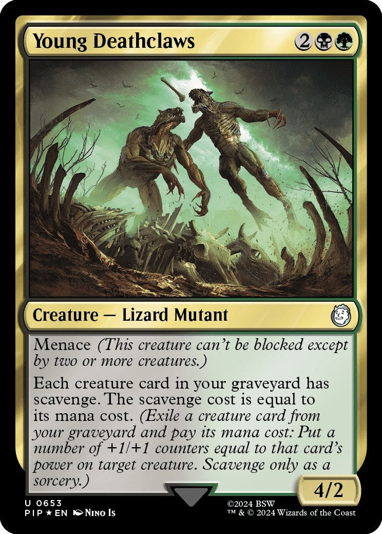 Image for Young Deathclaws (Surge Foil) (653) - Magic: The Gathering