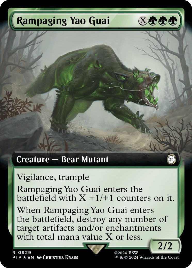 Rampaging Yao Guai (Extended Art) (Surge Foil) (929) (Universes Beyond: Fallout)