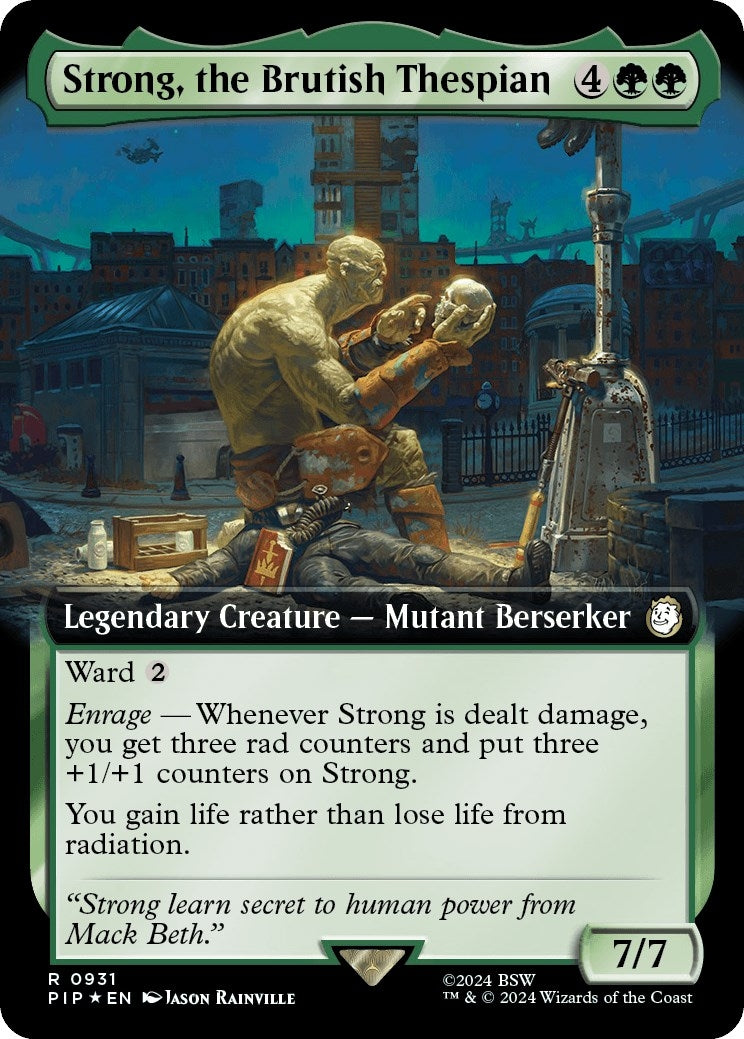 Strong, the Brutish Thespian (Extended Art) (Surge Foil) (931) (Universes Beyond: Fallout)