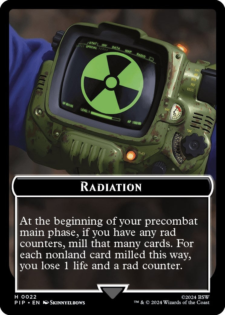 Radiation // Zombie Mutant Double-Sided Token (22 // 7) (Universes Beyond: Fallout)