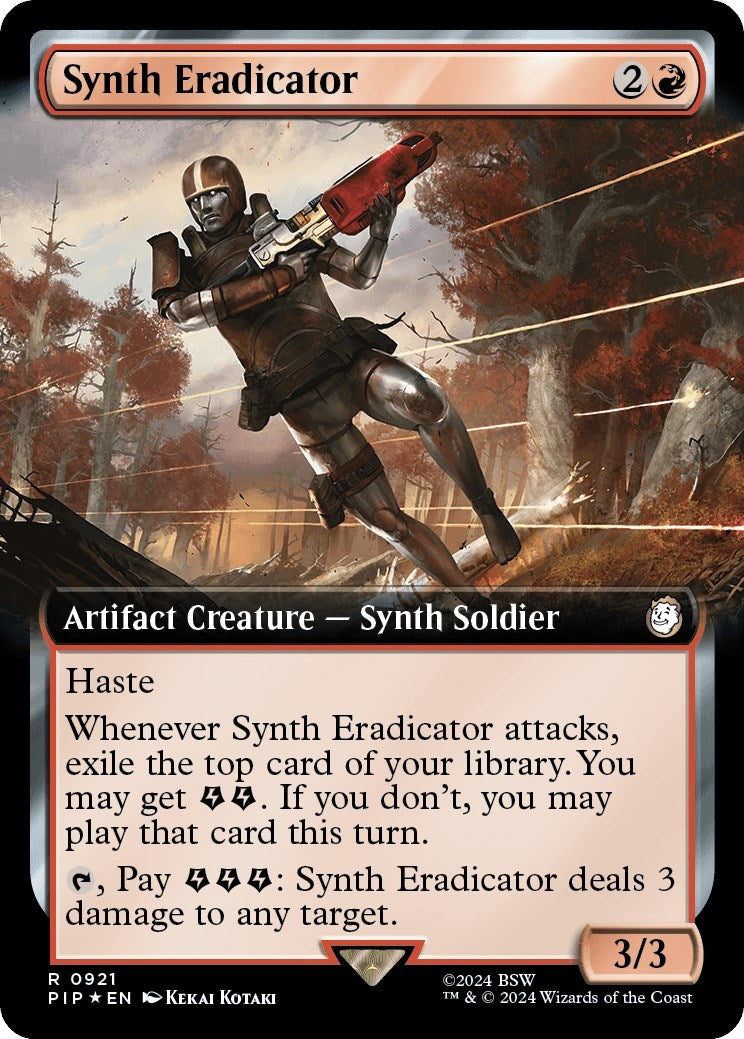 Synth Eradicator (Extended Art) (Surge Foil) (921) (Universes Beyond: Fallout)