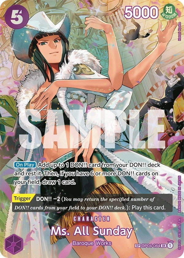Image for Ms. All Sunday (SP) (OP04-064) (Wings of the Captain) - One Piece Card Game