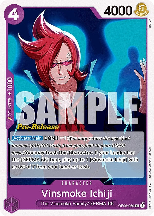 Image for Vinsmoke Ichiji (060) (OP06-060) (Wings of the Captain Pre-Release Cards) - One Piece Card Game