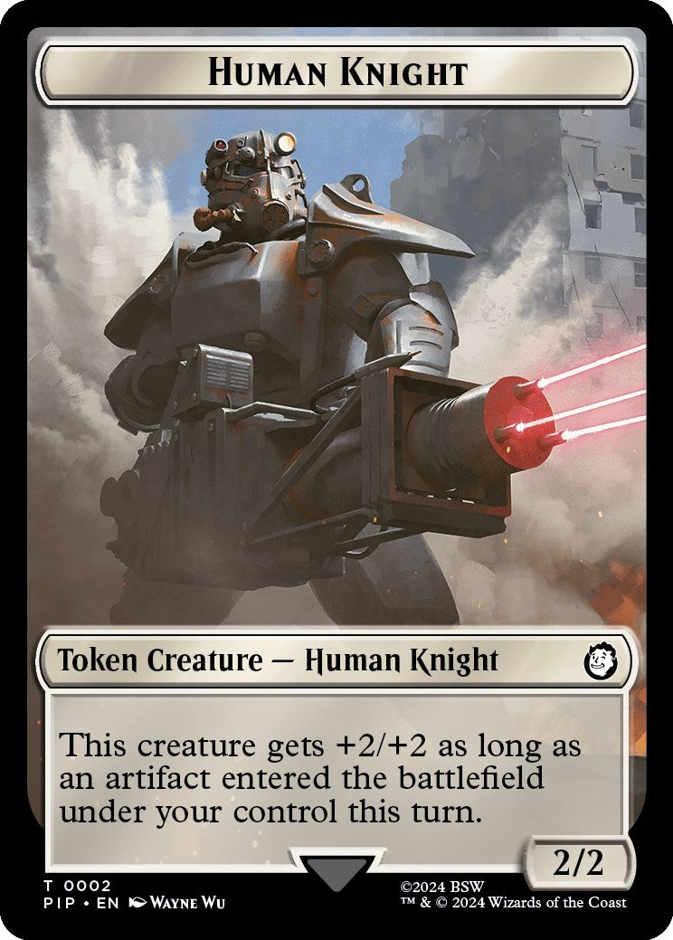 Human Knight // Food (0014) Double-Sided Token (2 // 14) (Universes Beyond: Fallout)
