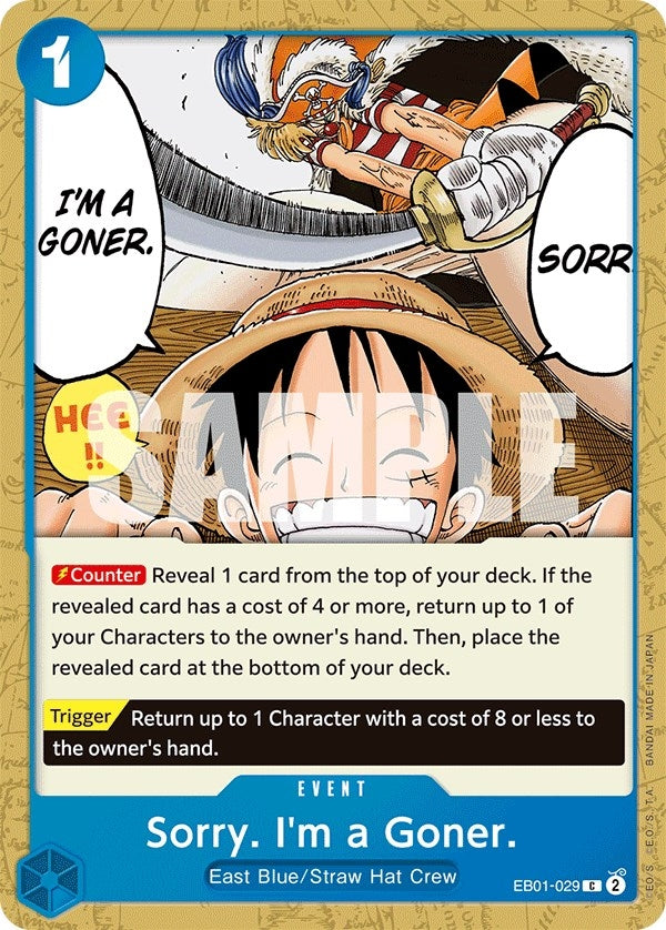 Image for Sorry. I'm a Goner. (EB01-029) (Extra Booster: Memorial Collection) - One Piece Card Game