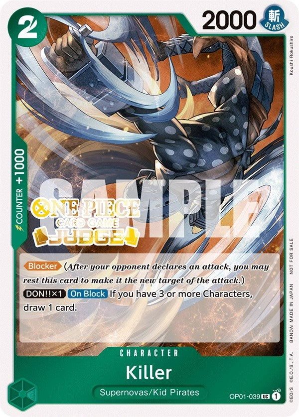 Image for Killer (Judge Pack Vol. 3) (OP01-039) (One Piece Promotion Cards) - One Piece Card Game