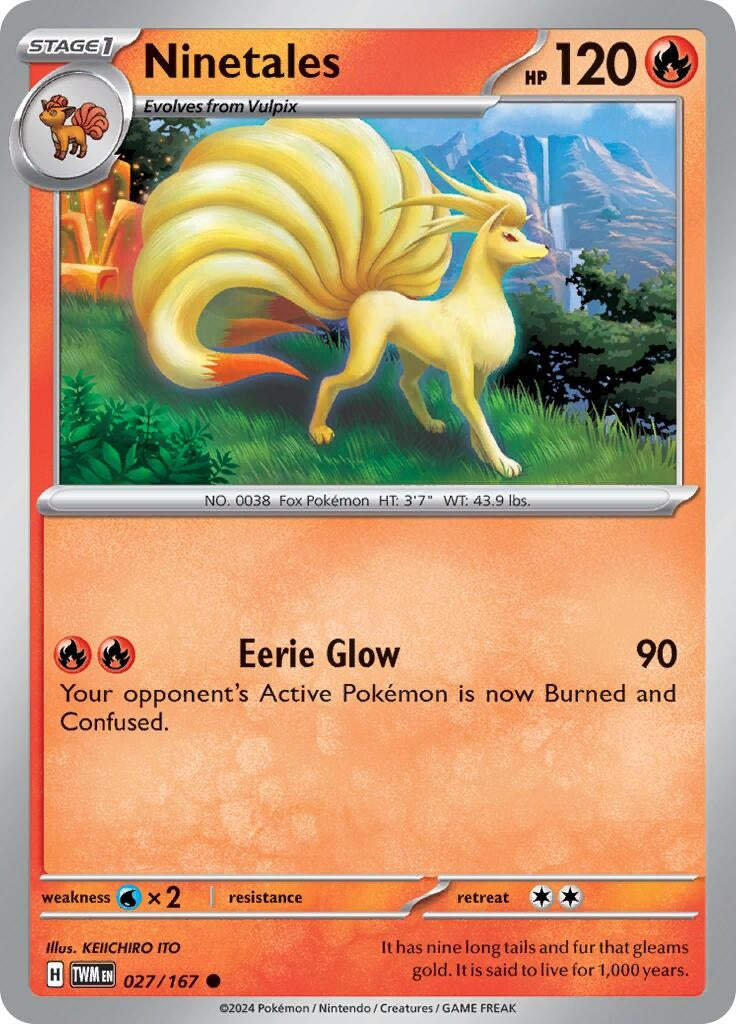 Image for Ninetales (027/167) (SV06: Twilight Masquerade) - Pokemon
