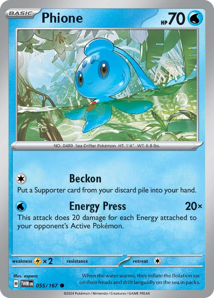 Image for Phione (055/167) (SV06: Twilight Masquerade) - Pokemon