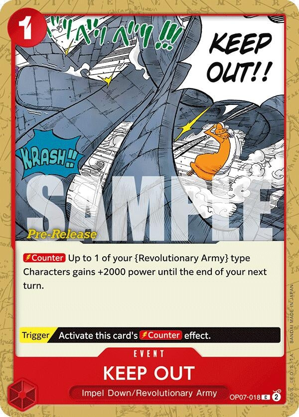Image for Keep Out (OP07-018) (500 Years in the Future Pre-Release Cards) - One Piece Card Game