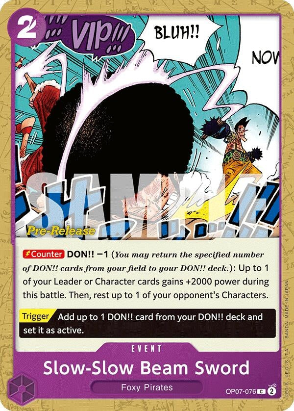 Image for Slow-Slow Beam Sword (OP07-076) (500 Years in the Future Pre-Release Cards) - One Piece Card Game