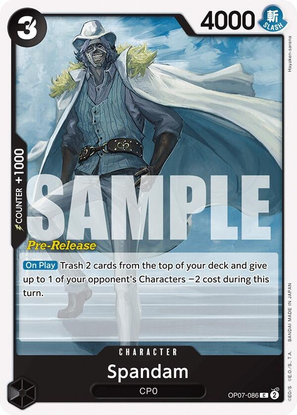 Image for Spandam (OP07-086) (500 Years in the Future Pre-Release Cards) - One Piece Card Game