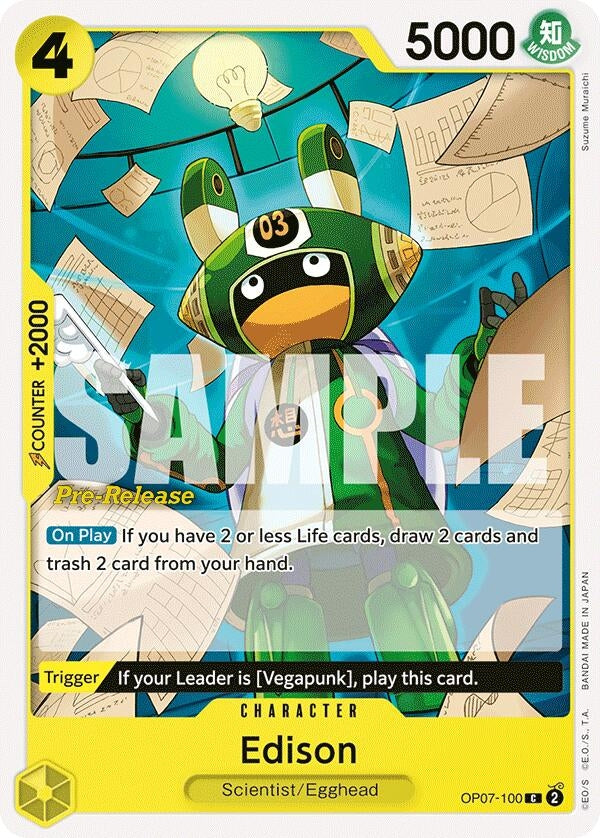 Image for Edison (OP07-100) (500 Years in the Future Pre-Release Cards) - One Piece Card Game