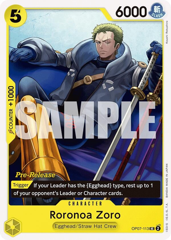 Roronoa Zoro (113) (OP07-113) (500 Years in the Future Pre-Release Cards)
