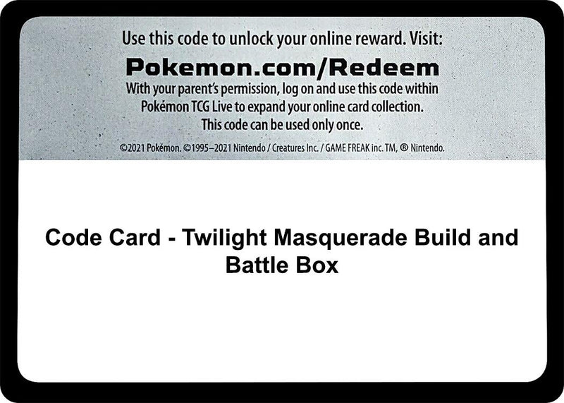Image for Code Card - Twilight Masquerade Build and Battle Box (SV06: Twilight Masquerade) - Pokemon