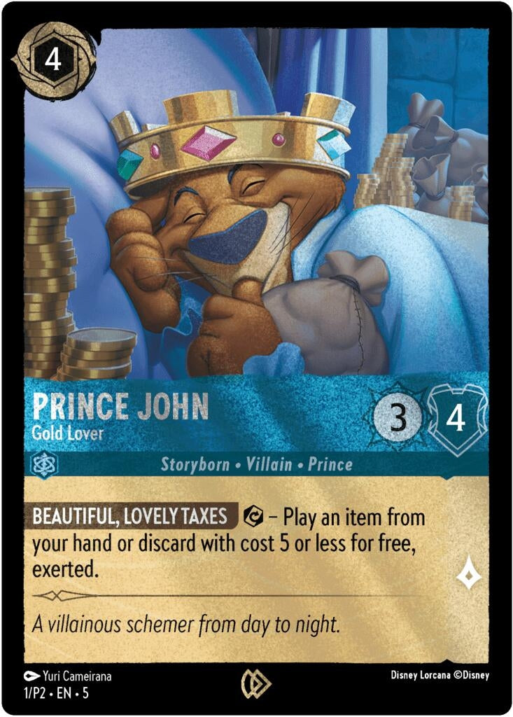 Prince John - Gold Lover (1) (Disney Lorcana Promo Cards)