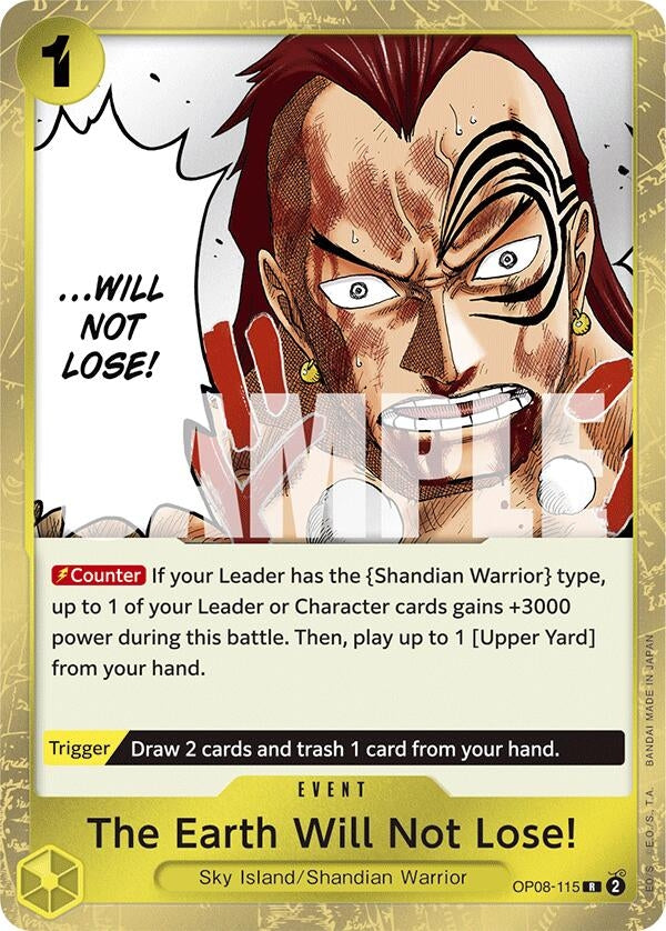 Image for The Earth Will Not Lose! (OP08-115) (Two Legends) - One Piece Card Game