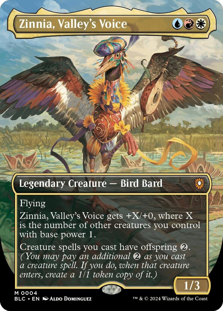 Image for Zinnia, Valley's Voice (Borderless) (4) - Magic: The Gathering