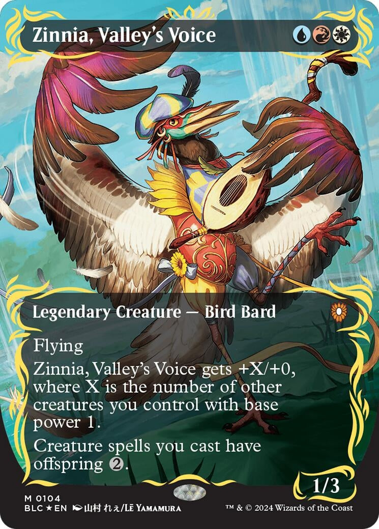 Image for Zinnia, Valley's Voice (Borderless) (Raised Foil) (104) - Magic: The Gathering