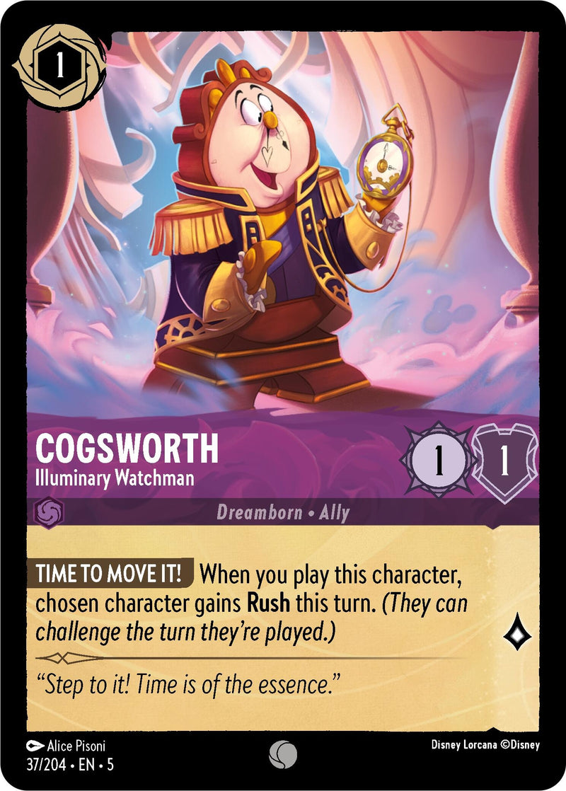 Image for Cogsworth - Illuminary Watchman (37/204) (Shimmering Skies) - Disney Lorcana