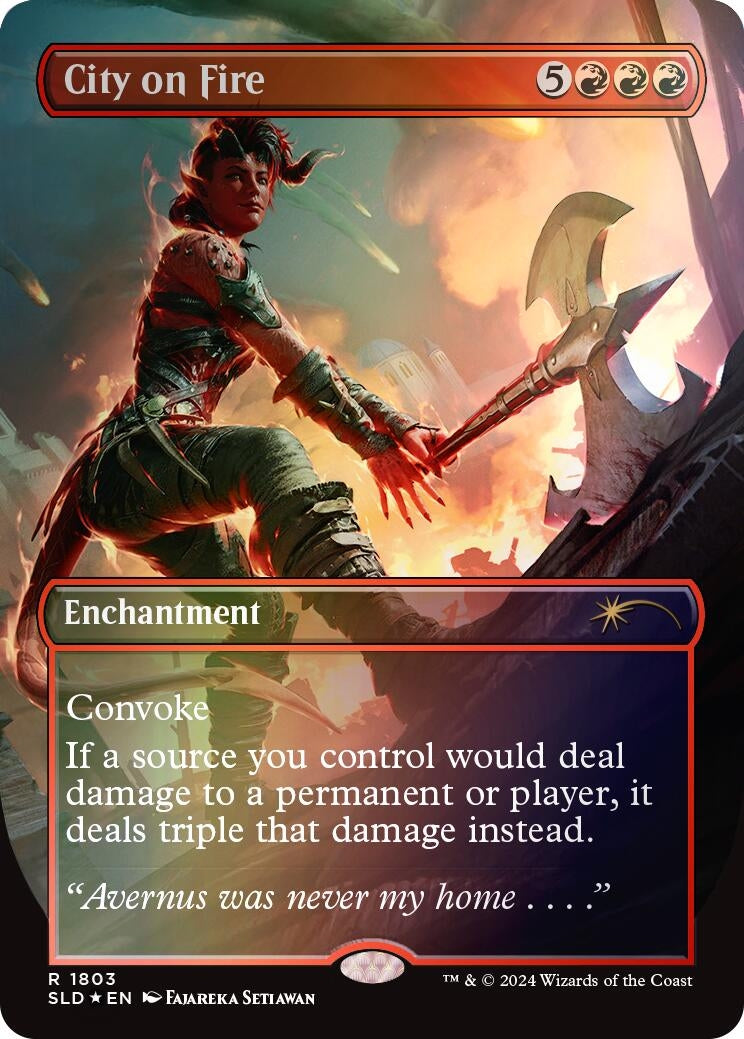 City on Fire (Rainbow Foil) (1803) (Secret Lair Drop Series)