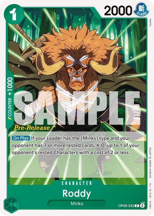 Image for Roddy (OP08-033) (Two Legends Pre-Release Cards) - One Piece Card Game
