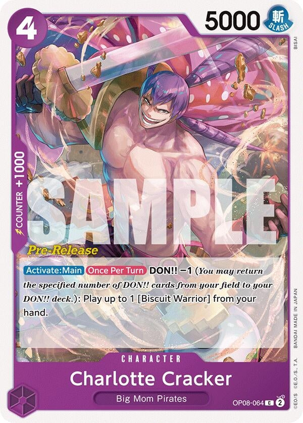 Image for Charlotte Cracker (OP08-064) (Two Legends Pre-Release Cards) - One Piece Card Game