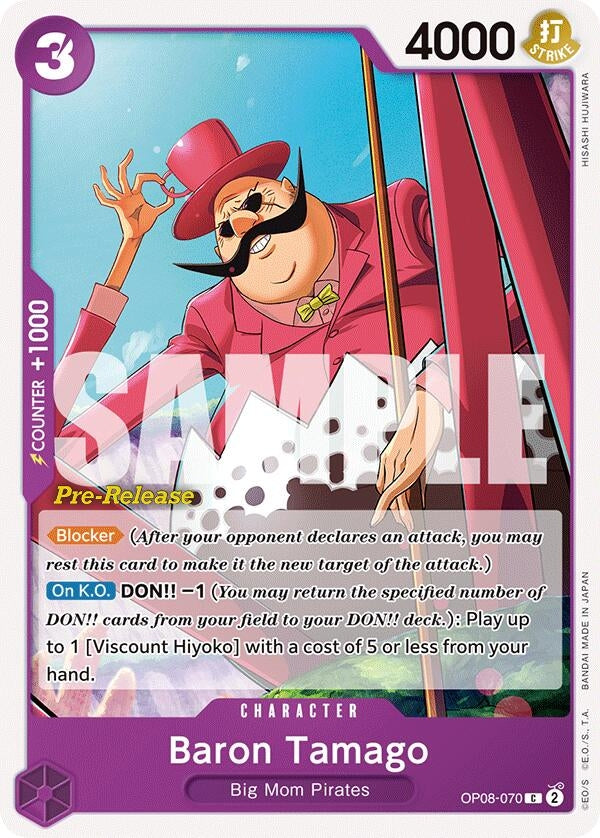 Baron Tamago (OP08-070) (Two Legends Pre-Release Cards)