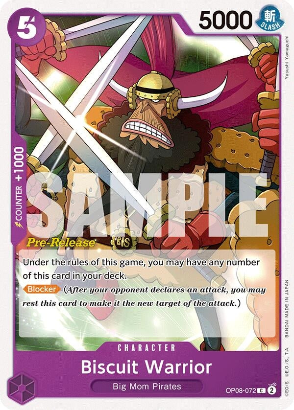 Image for Biscuit Warrior (OP08-072) (Two Legends Pre-Release Cards) - One Piece Card Game