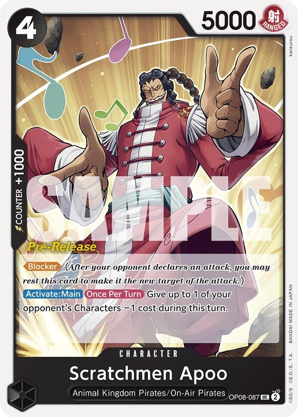 Image for Scratchmen Apoo (OP08-087) (Two Legends Pre-Release Cards) - One Piece Card Game