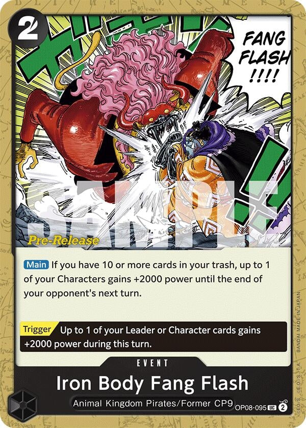 Image for Iron Body Fang Flash (OP08-095) (Two Legends Pre-Release Cards) - One Piece Card Game