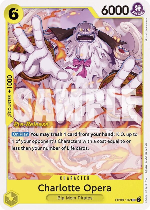 Image for Charlotte Opera (OP08-102) (Two Legends Pre-Release Cards) - One Piece Card Game