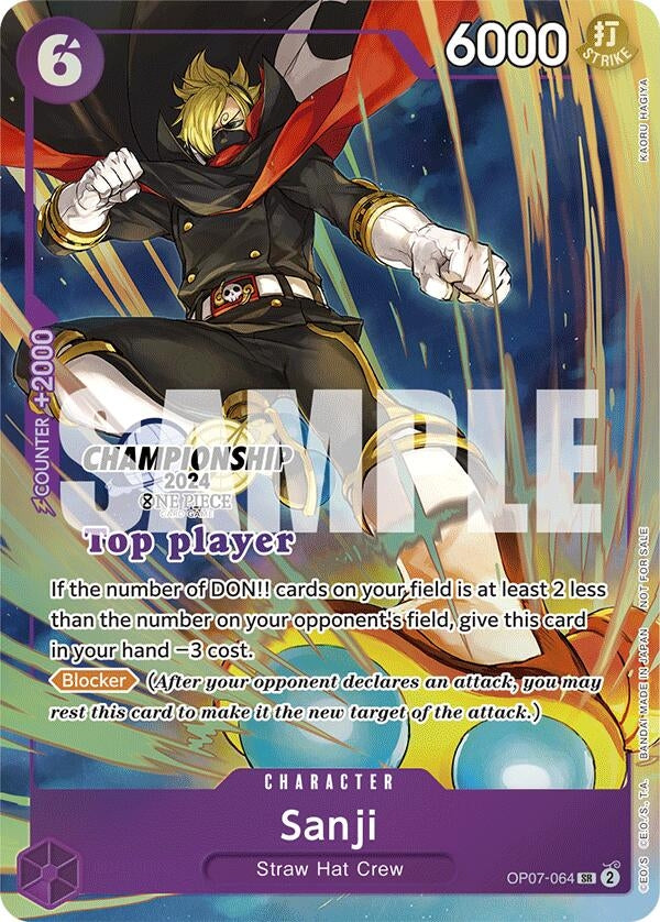 Sanji (Championship 2024 Top Player Pack) (OP07-064) (One Piece Promotion Cards)