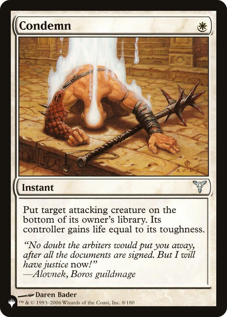Condemn (8/180) (The List Reprints)