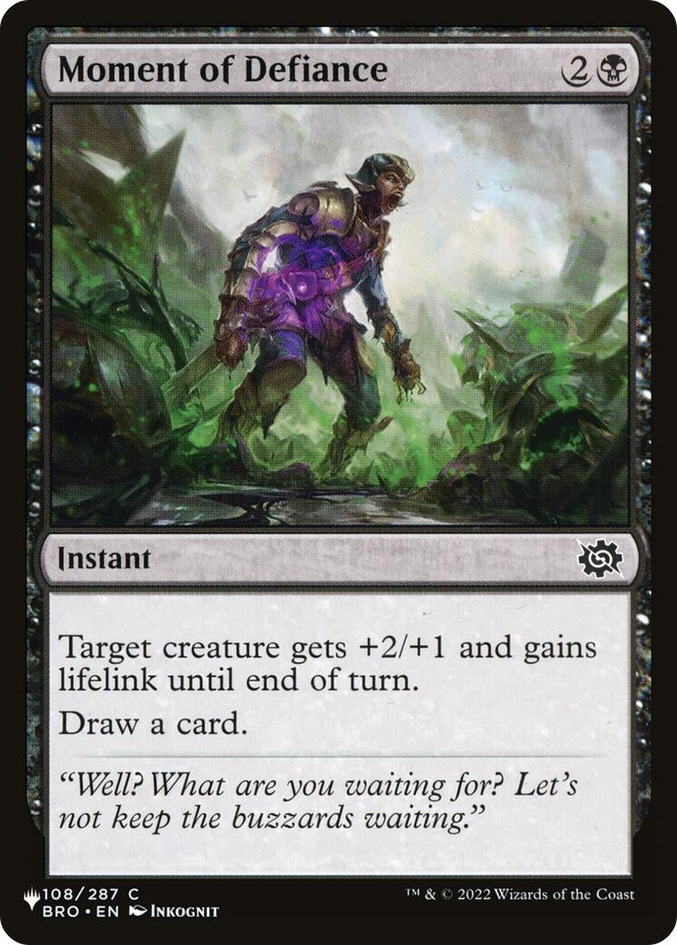 Moment of Defiance (108/012) (The List Reprints)
