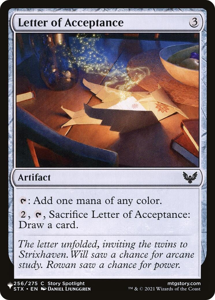 Image for Letter of Acceptance (256/275) (The List Reprints) - Magic: The Gathering