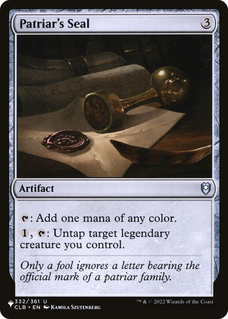 Patriar's Seal (332/361) (The List Reprints)