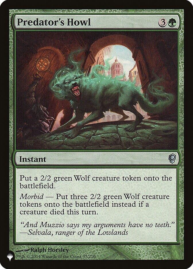 Predator's Howl (37/210) (The List Reprints)