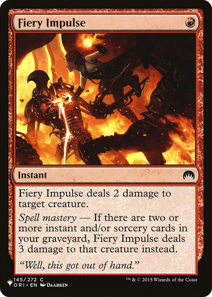 Image for Fiery Impulse (145/272) (The List Reprints) - Magic: The Gathering