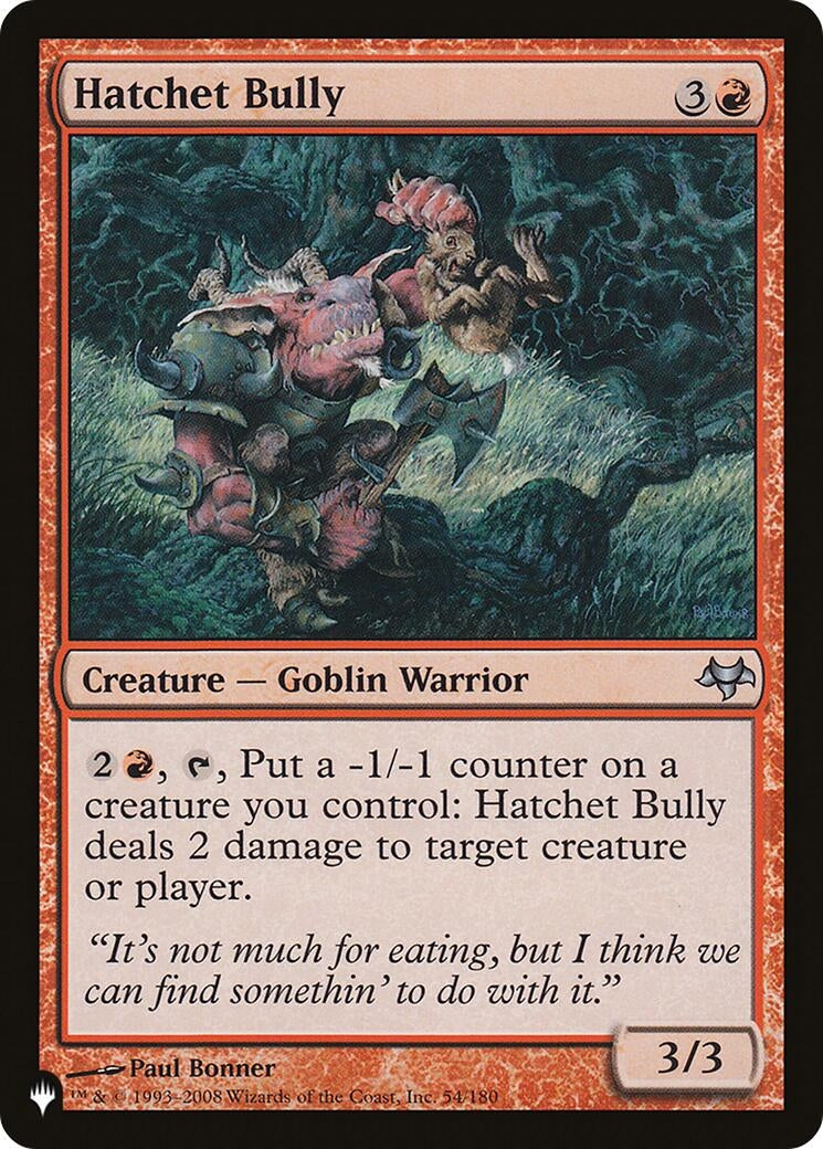 Hatchet Bully (54/180) (The List Reprints)
