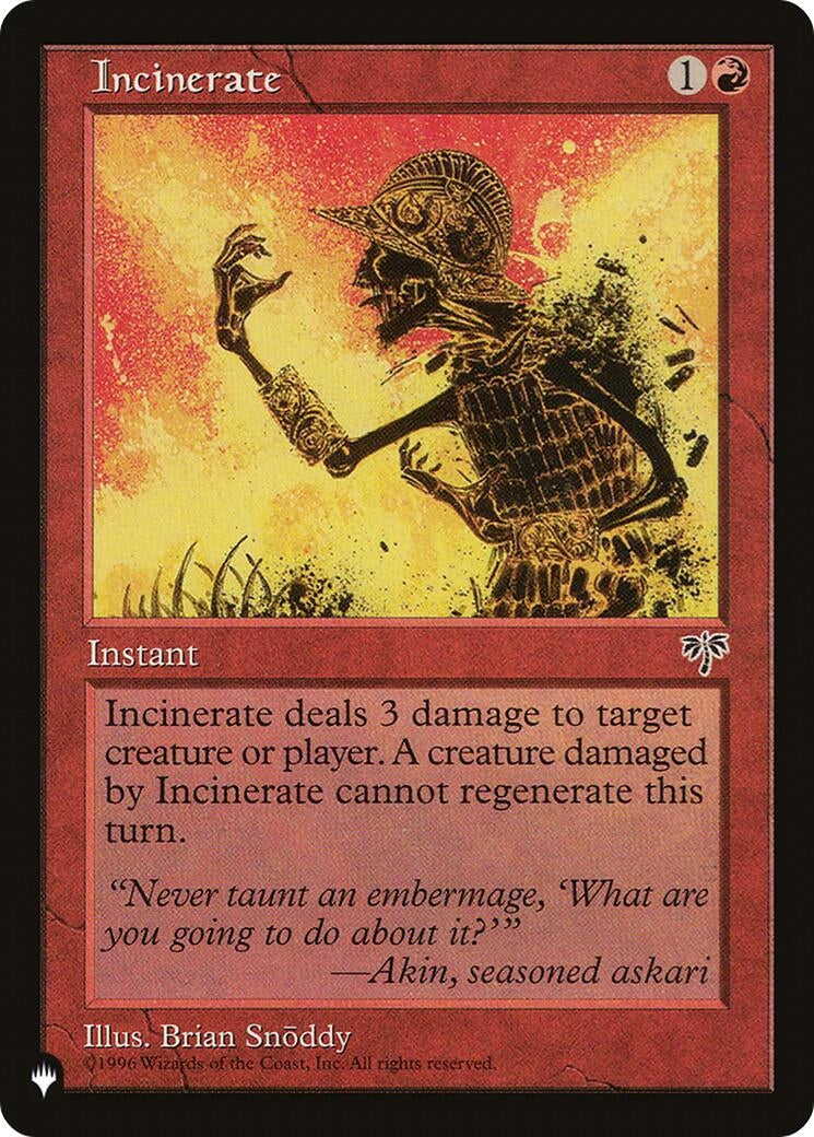Incinerate (The List Reprints)